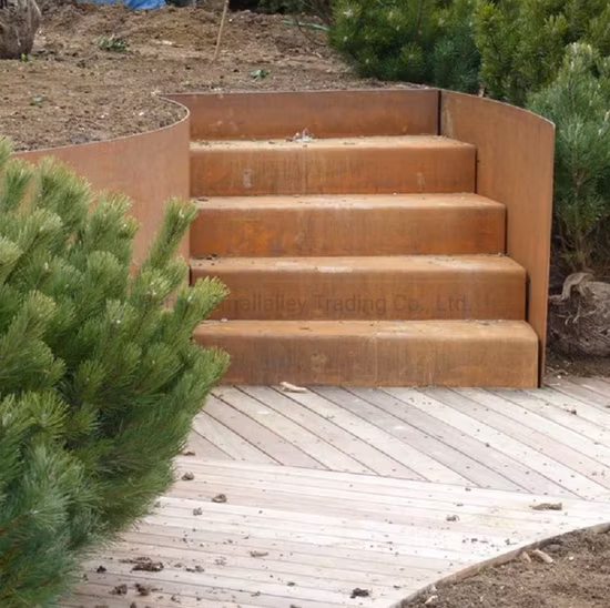 Ribete de paisaje Escalones/escaleras de jardín de acero corten hechos a medida