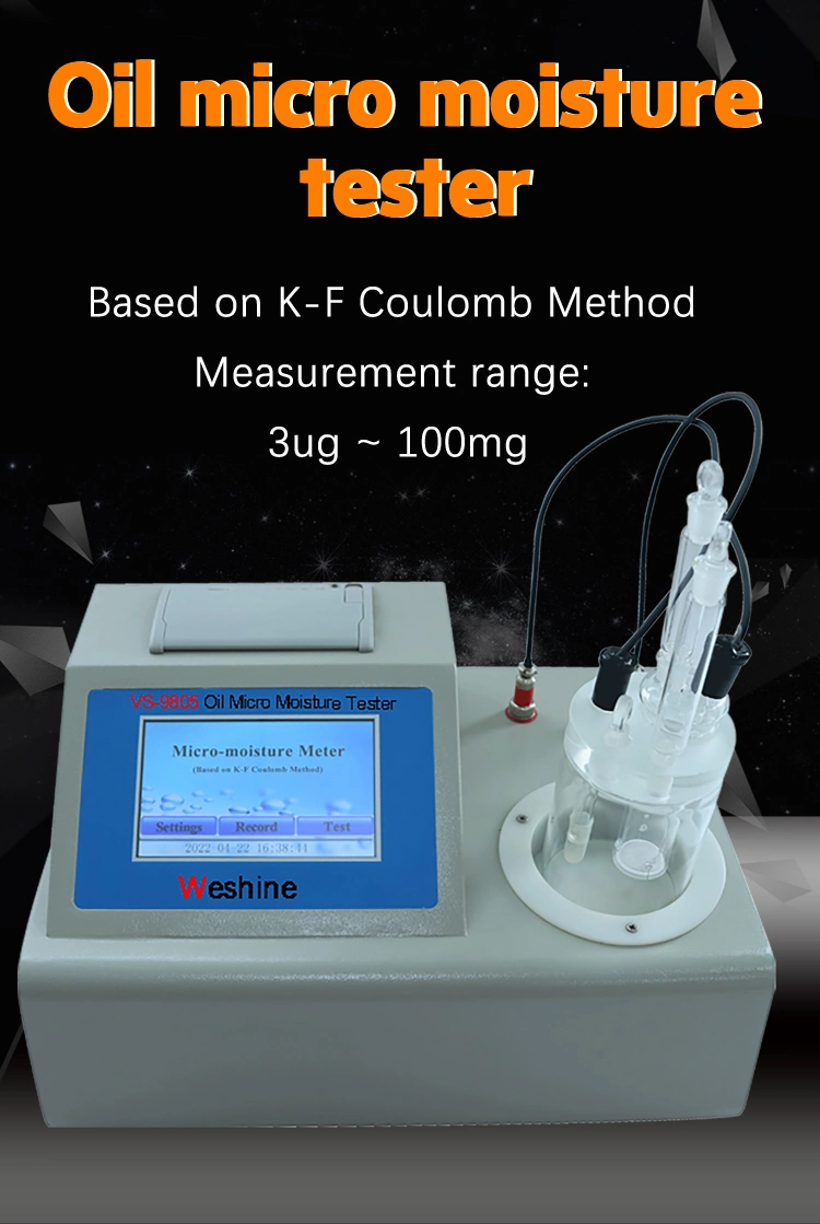 Automatic Karl Fischer trace analyzer moisture content determination tester transformer water in oil analyzer