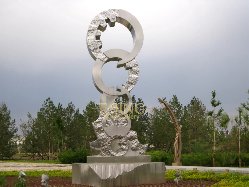 Cheap Handmade Outdoor Stainless Steel Circle Sculptures with Butterfly