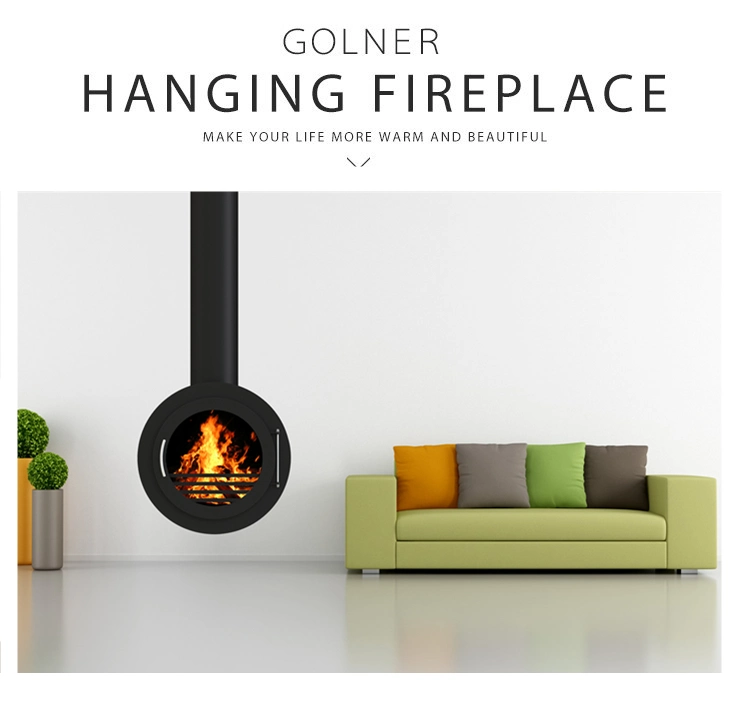 Hotel Indoor Suspended Fireplace Wood Charcoal Hanging Fireplace