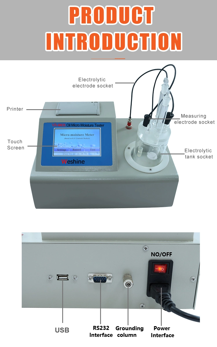 Automatic Karl Fischer trace analyzer moisture content determination tester transformer water in oil analyzer