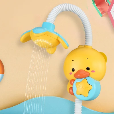 Pato de baño para bebé, juguetes de agua para jugar, pato pequeño, ducha eléctrica, juguetes para niños que rociarán agua en el baño