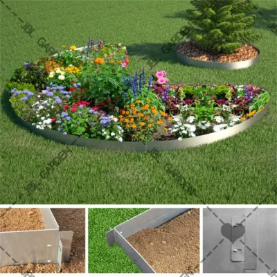 Borde de flores y césped/ingeniería de decoración de jardín/borde de jardín