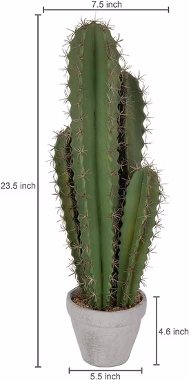 Decoración Decoración para el hogar Planta de cactus de cobertura artificial de 23 pulgadas con maceta de plástico gris